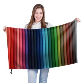 Флаг 3D с принтом Цветные карандаши , 100% полиэстер | плотность ткани — 95 г/м2, размер — 67 х 109 см. Принт наносится с одной стороны | карандаши | краски | полоски | рисование | узоры | цветные