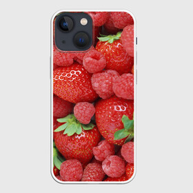Чехол для iPhone 13 mini с принтом Ягоды ,  |  | десерт | еда | клубника | красный | малина | сладкое | ягоды