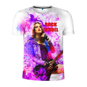 Мужская футболка 3D спортивная с принтом Rock-n-Roll , 100% полиэстер с улучшенными характеристиками | приталенный силуэт, круглая горловина, широкие плечи, сужается к линии бедра | rock | гитара | девушка | концерт | рок | рок жив | рок музыка | русский рок
