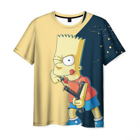 Мужская футболка 3D с принтом Барт , 100% полиэфир | прямой крой, круглый вырез горловины, длина до линии бедер | Тематика изображения на принте: simpsons | барт | гомер | мардж | симпсоны