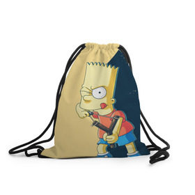 Рюкзак-мешок 3D с принтом Барт , 100% полиэстер | плотность ткани — 200 г/м2, размер — 35 х 45 см; лямки — толстые шнурки, застежка на шнуровке, без карманов и подкладки | simpsons | барт | гомер | мардж | симпсоны