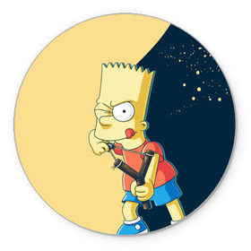 Коврик круглый с принтом Барт , резина и полиэстер | круглая форма, изображение наносится на всю лицевую часть | Тематика изображения на принте: simpsons | барт | гомер | мардж | симпсоны