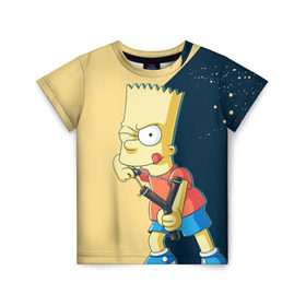 Детская футболка 3D с принтом Барт , 100% гипоаллергенный полиэфир | прямой крой, круглый вырез горловины, длина до линии бедер, чуть спущенное плечо, ткань немного тянется | simpsons | барт | гомер | мардж | симпсоны