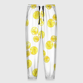Мужские брюки 3D с принтом Lemons , 100% полиэстер | манжеты по низу, эластичный пояс регулируется шнурком, по бокам два кармана без застежек, внутренняя часть кармана из мелкой сетки | Тематика изображения на принте: lemon | лимон | паттерн