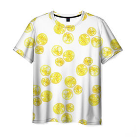 Мужская футболка 3D с принтом Lemons , 100% полиэфир | прямой крой, круглый вырез горловины, длина до линии бедер | Тематика изображения на принте: lemon | лимон | паттерн