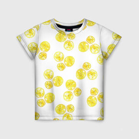 Детская футболка 3D с принтом Lemons , 100% гипоаллергенный полиэфир | прямой крой, круглый вырез горловины, длина до линии бедер, чуть спущенное плечо, ткань немного тянется | lemon | лимон | паттерн