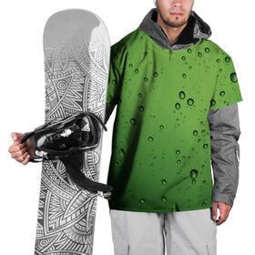 Накидка на куртку 3D с принтом Зеленые капли , 100% полиэстер |  | вода | зеленый | капля