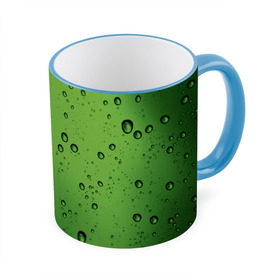 Кружка 3D с принтом Зеленые капли , керамика | ёмкость 330 мл | вода | зеленый | капля