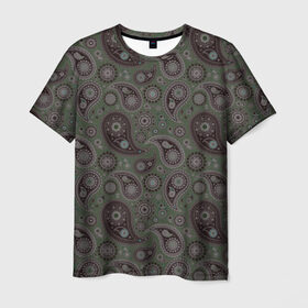 Мужская футболка 3D с принтом Paisley , 100% полиэфир | прямой крой, круглый вырез горловины, длина до линии бедер | Тематика изображения на принте: орнамент | пейсли | турецкие огурцы