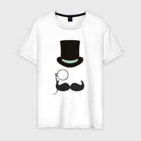 Мужская футболка хлопок с принтом Хипстер в шляпе 2 , 100% хлопок | прямой крой, круглый вырез горловины, длина до линии бедер, слегка спущенное плечо. | 