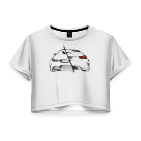 Женская футболка 3D укороченная с принтом Бэха , 100% полиэстер | круглая горловина, длина футболки до линии талии, рукава с отворотами | bmw | автомобиль | беха | бмв | о.м.с.к. | транспорт