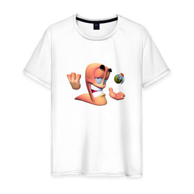 Мужская футболка хлопок с принтом Worms , 100% хлопок | прямой крой, круглый вырез горловины, длина до линии бедер, слегка спущенное плечо. | Тематика изображения на принте: worms