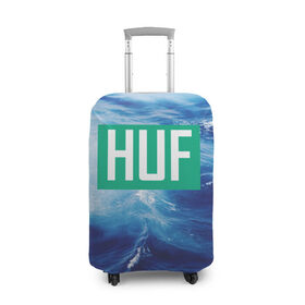 Чехол для чемодана 3D с принтом HUF , 86% полиэфир, 14% спандекс | двустороннее нанесение принта, прорези для ручек и колес | huf