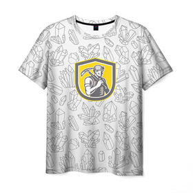 Мужская футболка 3D с принтом Шахтёр , 100% полиэфир | прямой крой, круглый вырез горловины, длина до линии бедер | Тематика изображения на принте: 