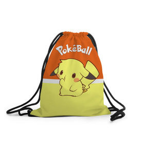 Рюкзак-мешок 3D с принтом Pokeball , 100% полиэстер | плотность ткани — 200 г/м2, размер — 35 х 45 см; лямки — толстые шнурки, застежка на шнуровке, без карманов и подкладки | pikachu | pokeboll | pokemon | пикачу | покеболл | покемон