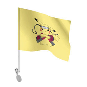 Флаг для автомобиля с принтом Pikachu , 100% полиэстер | Размер: 30*21 см | pikachu | pokeboll | pokemon | пикачу | покеболл | покемон