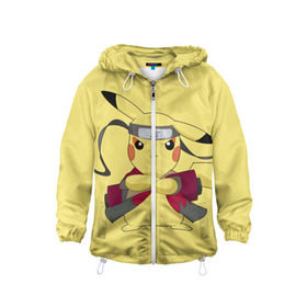 Детская ветровка 3D с принтом Pikachu , 100% полиэстер | подол и капюшон оформлены резинкой с фиксаторами, по бокам два кармана без застежек, один потайной карман на груди | pikachu | pokeboll | pokemon | пикачу | покеболл | покемон