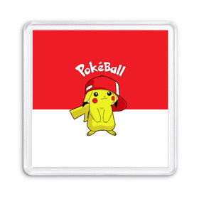 Магнит 55*55 с принтом Pokeball , Пластик | Размер: 65*65 мм; Размер печати: 55*55 мм | pikachu | pokeboll | pokemon | пикачу | покеболл | покемон