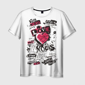 Мужская футболка 3D с принтом Рок сердца 4 , 100% полиэфир | прямой крой, круглый вырез горловины, длина до линии бедер | Тематика изображения на принте: heart | tattoo | разбитое | сердечко | сердце | тату | татушка