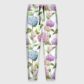 Мужские брюки 3D с принтом Цветы и бабочки 4 , 100% полиэстер | манжеты по низу, эластичный пояс регулируется шнурком, по бокам два кармана без застежек, внутренняя часть кармана из мелкой сетки | акварель | нежный | паттерн | цветочек | цветочный