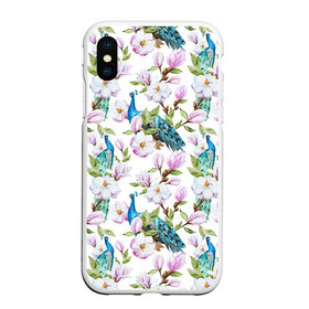 Чехол для iPhone XS Max матовый с принтом Цветы и бабочки 6 , Силикон | Область печати: задняя сторона чехла, без боковых панелей | акварель | нежный | паттерн | цветочек | цветочный