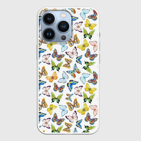 Чехол для iPhone 13 Pro с принтом Цветы и бабочки 11 ,  |  | Тематика изображения на принте: акварель | бабочка | нежный | рисунок | роза | сирень | цветочек | цветочный | цветы