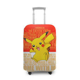 Чехол для чемодана 3D с принтом Pikachu , 86% полиэфир, 14% спандекс | двустороннее нанесение принта, прорези для ручек и колес | pikachu | pokeboll | pokemon | пикачу | покеболл | покемон