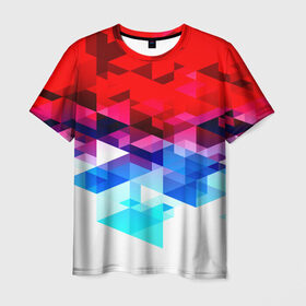 Мужская футболка 3D с принтом Triangle , 100% полиэфир | прямой крой, круглый вырез горловины, длина до линии бедер | 