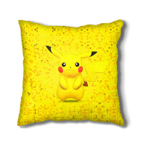 Подушка 3D с принтом Pikachu , наволочка – 100% полиэстер, наполнитель – холлофайбер (легкий наполнитель, не вызывает аллергию). | состоит из подушки и наволочки. Наволочка на молнии, легко снимается для стирки | pikachu | pokeboll | pokemon | пикачу | покеболл | покемон