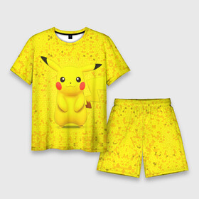 Мужской костюм с шортами 3D с принтом Pikachu ,  |  | pikachu | pokeboll | pokemon | пикачу | покеболл | покемон