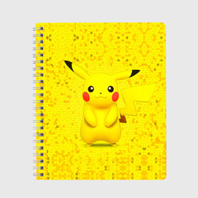 Тетрадь с принтом Pikachu , 100% бумага | 48 листов, плотность листов — 60 г/м2, плотность картонной обложки — 250 г/м2. Листы скреплены сбоку удобной пружинной спиралью. Уголки страниц и обложки скругленные. Цвет линий — светло-серый
 | pikachu | pokeboll | pokemon | пикачу | покеболл | покемон