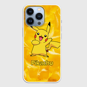 Чехол для iPhone 13 Pro с принтом Пикачу на золотом фоне ,  |  | Тематика изображения на принте: pikachu | pokeboll | pokemon | пикачу | покеболл | покемон