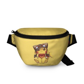 Поясная сумка 3D с принтом Pikachu , 100% полиэстер | плотная ткань, ремень с регулируемой длиной, внутри несколько карманов для мелочей, основное отделение и карман с обратной стороны сумки застегиваются на молнию | pikachu | pokeball | pokemon | пикачу | покеболл | покемон