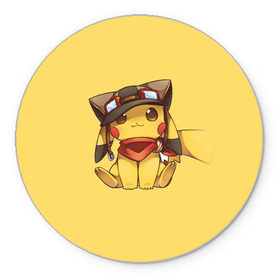 Коврик круглый с принтом Pikachu , резина и полиэстер | круглая форма, изображение наносится на всю лицевую часть | pikachu | pokeball | pokemon | пикачу | покеболл | покемон