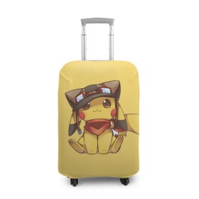 Чехол для чемодана 3D с принтом Pikachu , 86% полиэфир, 14% спандекс | двустороннее нанесение принта, прорези для ручек и колес | pikachu | pokeball | pokemon | пикачу | покеболл | покемон