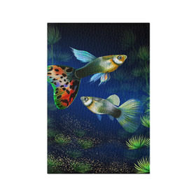 Обложка для паспорта матовая кожа с принтом Аквариумные рыбки , натуральная матовая кожа | размер 19,3 х 13,7 см; прозрачные пластиковые крепления | Тематика изображения на принте: аквариум | вода | водоросли | природа | рыба | рыбка | туризм