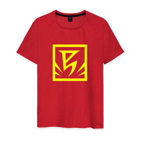 Мужская футболка хлопок с принтом Unreal Tournament red team , 100% хлопок | прямой крой, круглый вырез горловины, длина до линии бедер, слегка спущенное плечо. | Тематика изображения на принте: red | team | unreal tournament