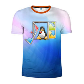 Мужская футболка 3D спортивная с принтом Linux , 100% полиэстер с улучшенными характеристиками | приталенный силуэт, круглая горловина, широкие плечи, сужается к линии бедра | Тематика изображения на принте: день программиста | код | подарок | праздник | программист