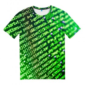 Мужская футболка 3D с принтом Программирование 4 , 100% полиэфир | прямой крой, круглый вырез горловины, длина до линии бедер | Тематика изображения на принте: день программиста | код | подарок | праздник | программист