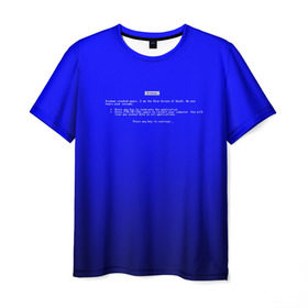 Мужская футболка 3D с принтом BSOD , 100% полиэфир | прямой крой, круглый вырез горловины, длина до линии бедер | Тематика изображения на принте: bsod | день программиста | код | подарок | праздник | программист
