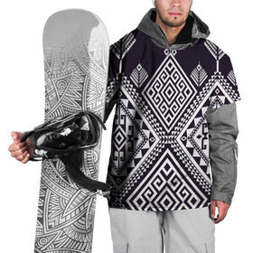 Накидка на куртку 3D с принтом Мильфлер , 100% полиэстер |  | геометрия | орнамент | черно белый | этно