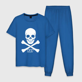 Мужская пижама хлопок с принтом x-ray , 100% хлопок | брюки и футболка прямого кроя, без карманов, на брюках мягкая резинка на поясе и по низу штанин
 | 
