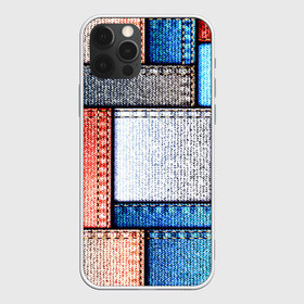 Чехол для iPhone 12 Pro Max с принтом Джинсовый стиль , Силикон |  | заплатки | разноцветный | текстура | ткань