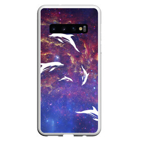 Чехол для Samsung Galaxy S10 с принтом Дельфин , Силикон | Область печати: задняя сторона чехла, без боковых панелей | Тематика изображения на принте: дельфин | космос