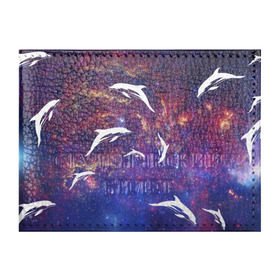 Обложка для студенческого билета с принтом Дельфин , натуральная кожа | Размер: 11*8 см; Печать на всей внешней стороне | Тематика изображения на принте: дельфин | космос