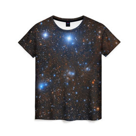 Женская футболка 3D с принтом Космические дали , 100% полиэфир ( синтетическое хлопкоподобное полотно) | прямой крой, круглый вырез горловины, длина до линии бедер | Тематика изображения на принте: вселенная | галактика | звёзды | космическое пространство | космос | созвездие