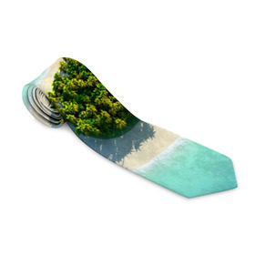 Галстук 3D с принтом Остров , 100% полиэстер | Длина 148 см; Плотность 150-180 г/м2 | вода | дерево | лето | море | океан | остров | пальмы | песок | сердечко | сердце | синий