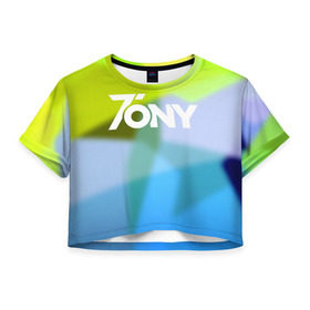 Женская футболка 3D укороченная с принтом TonyCreative 9 , 100% полиэстер | круглая горловина, длина футболки до линии талии, рукава с отворотами | minecraft | teamcrtv | tony | tony creative | tonycreative | yotube | блоггер | блогер | майнкрафт | тони | тони креатив | ютуб | ютьюб