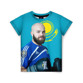 Детская футболка 3D с принтом Василий Левит , 100% гипоаллергенный полиэфир | прямой крой, круглый вырез горловины, длина до линии бедер, чуть спущенное плечо, ткань немного тянется | бокс | василий левит | казахстан | олимпиада 2016