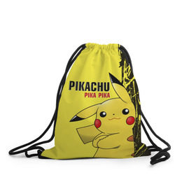 Рюкзак-мешок 3D с принтом Pikachu Pika Pika , 100% полиэстер | плотность ткани — 200 г/м2, размер — 35 х 45 см; лямки — толстые шнурки, застежка на шнуровке, без карманов и подкладки | go | pikachu | pokemon | го | пика | пикачу | покемон